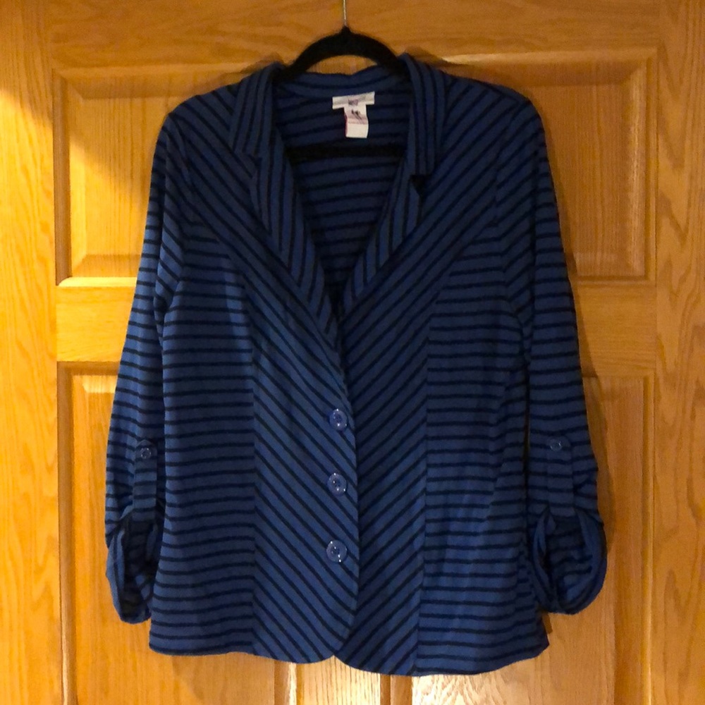 3/4 sleeve striped blazer